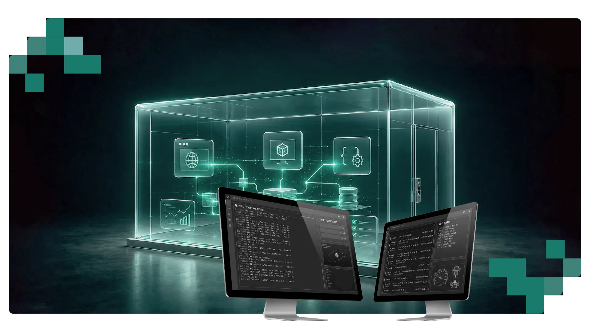 A cover image of a blog that talks about Desktop Test Automation for IP-Sensitive PLM: On-Premise Guide. The image represents secure on-premise test automation for PLM environments, enabling organizations to automate desktop applications, validate engineering workflows, and protect intellectual property while maintaining compliance, data security, and operational control.