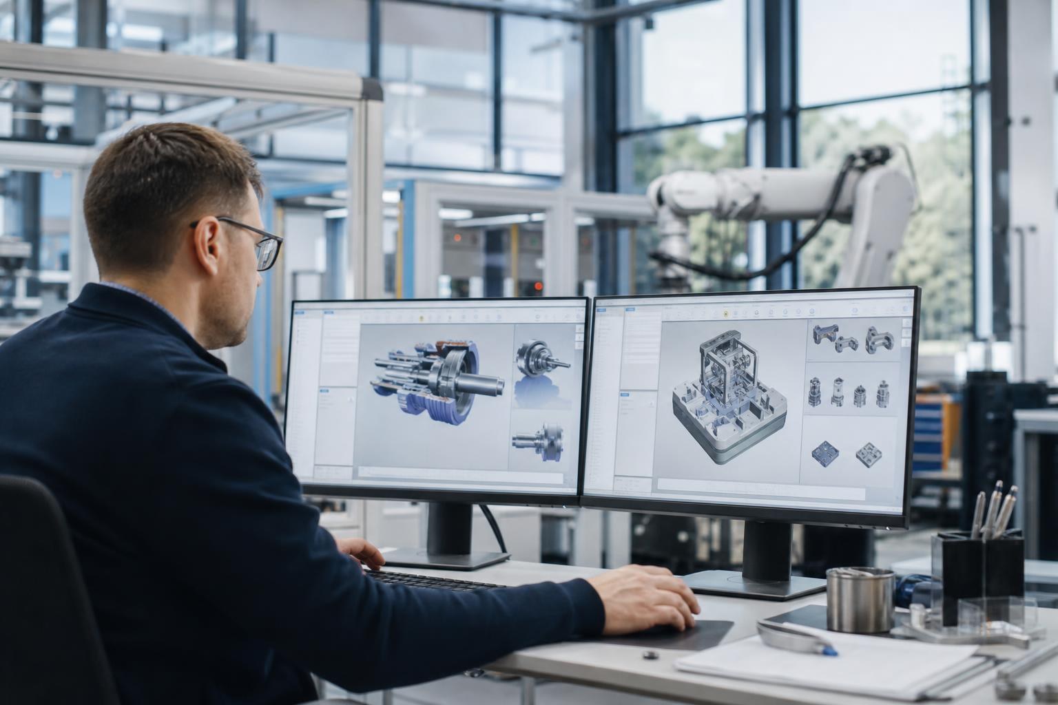 Illustration comparing six PLM test automation tools for high-mix manufacturing, highlighting automated testing of complex product configurations, engineering change workflows, BOM validation, CAD integration, and regression testing in 2026